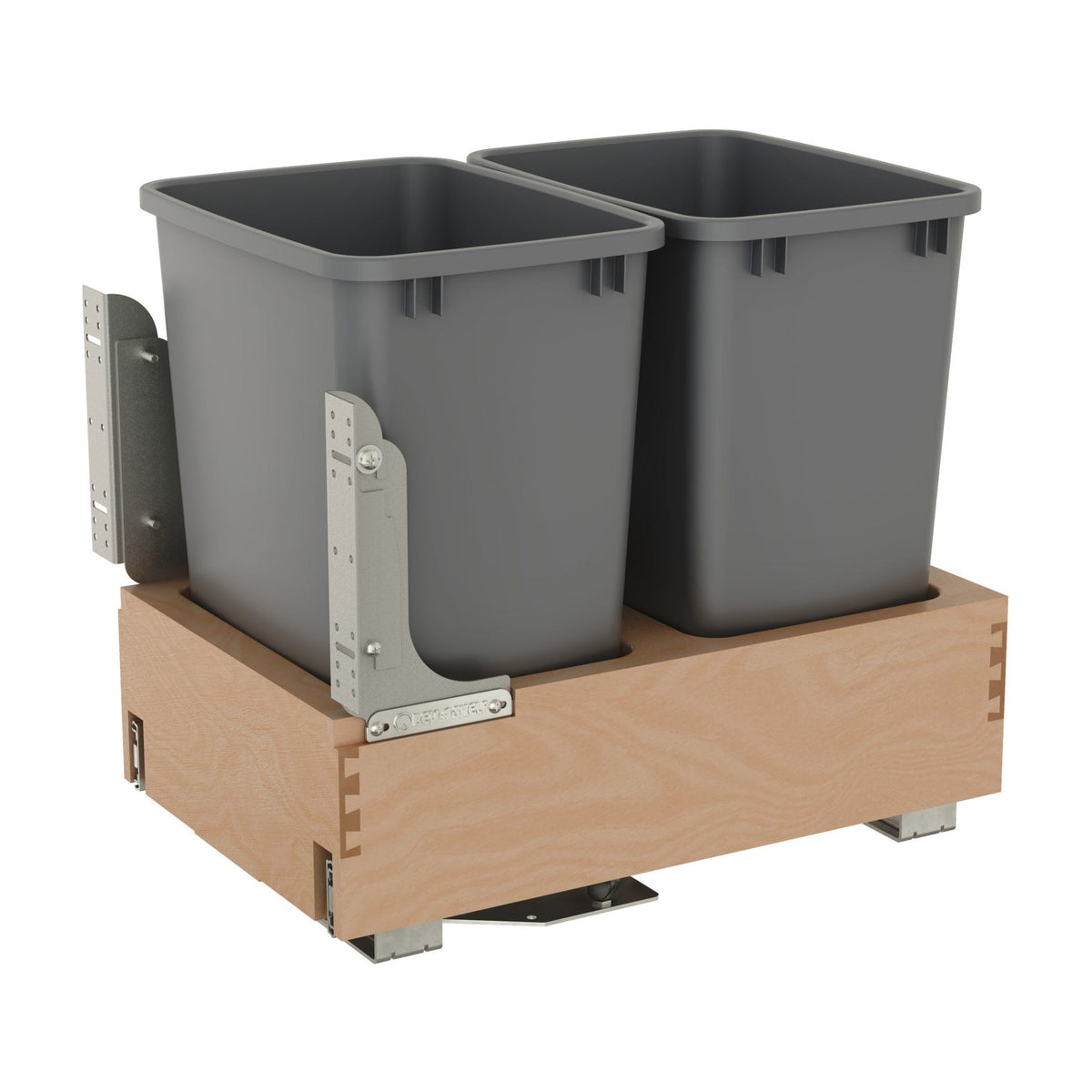 Rev-A-Shelf Maple Pullout Waste Container with Rev-A-Motion Soft-Open/Soft-Close, Metallic Silver, 18"