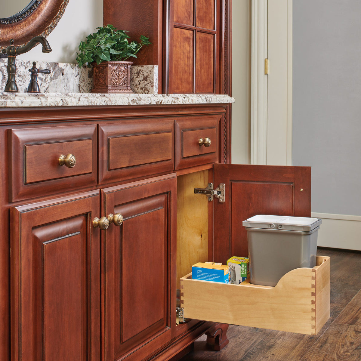 Rev-A-Shelf Maple Pullout Waste Container with Soft-Close