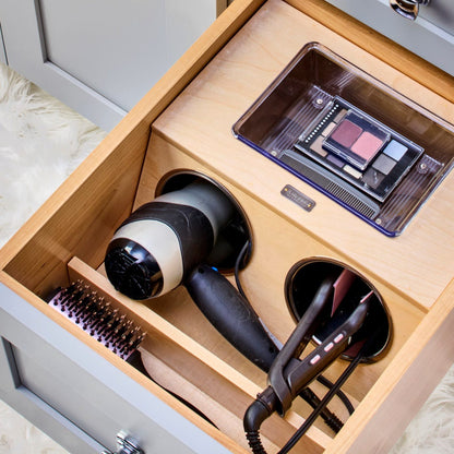 Rev-A-Shelf Maple Vanity Drawer Insert with Stainless Steel Bins for Vanity Base Cabinet Drawers