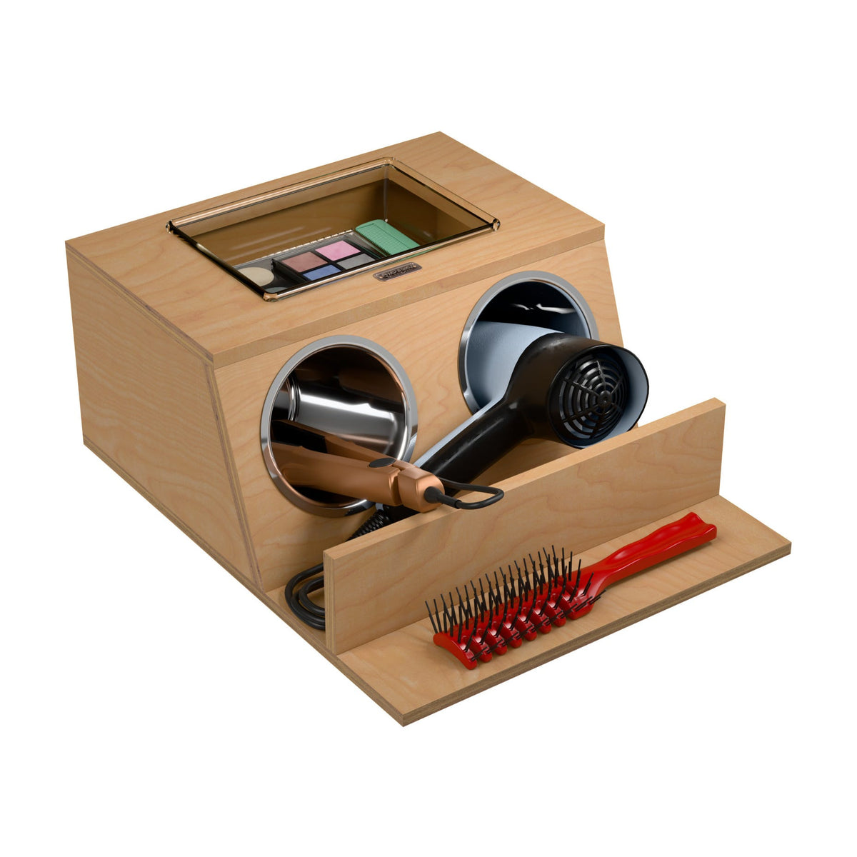Rev-A-Shelf Maple Vanity Drawer Insert with Stainless Steel Bins for Vanity Base Cabinet Drawers