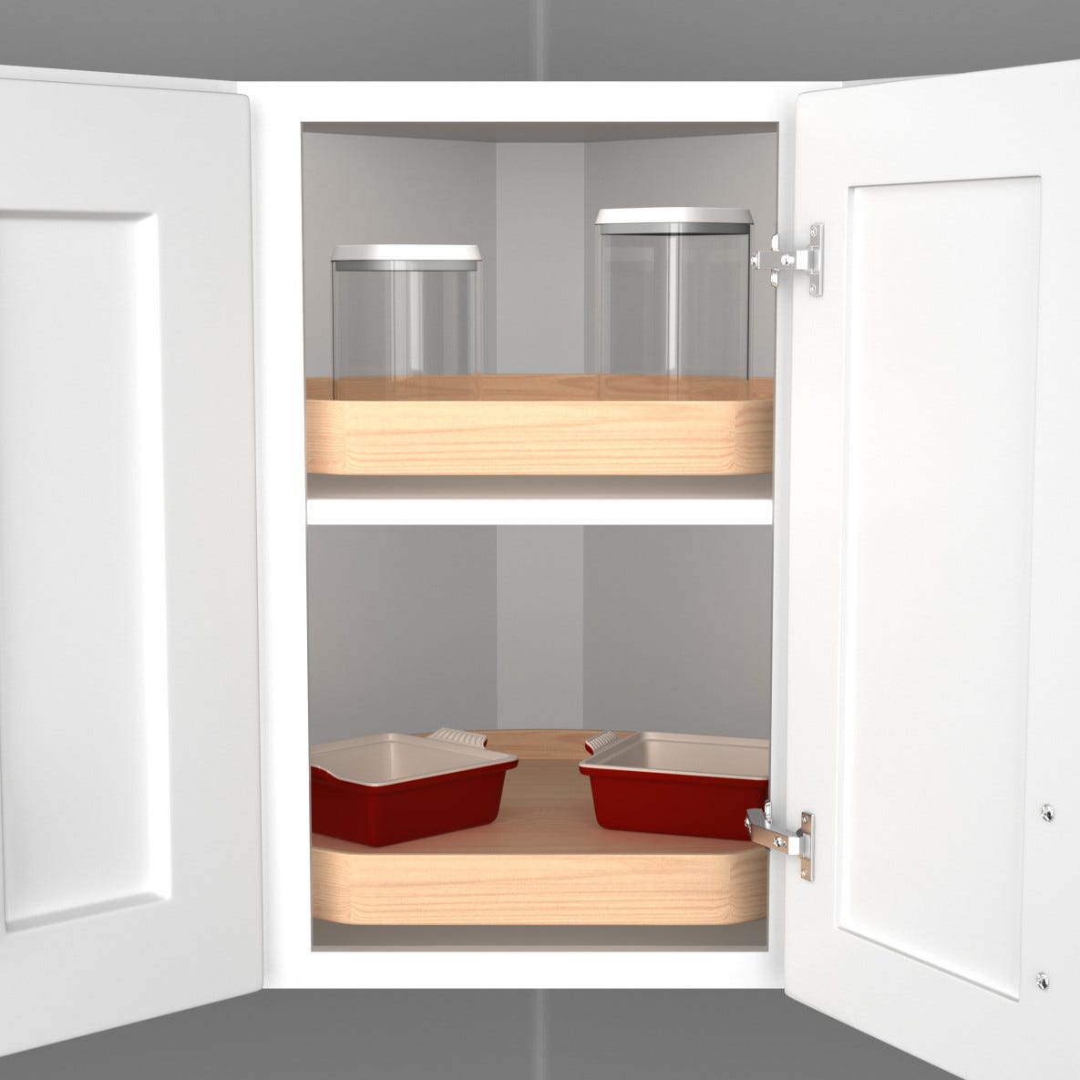 Rev-A-Shelf Natural Wood D-Shape Lazy Susan for Wall Cabinets