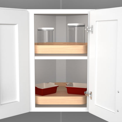 Rev-A-Shelf Natural Wood D-Shape Lazy Susan for Wall Cabinets