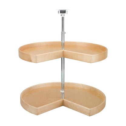 Rev-A-Shelf Natural Wood Pie Cut 2-Shelf Lazy Susan, Natural, 28"