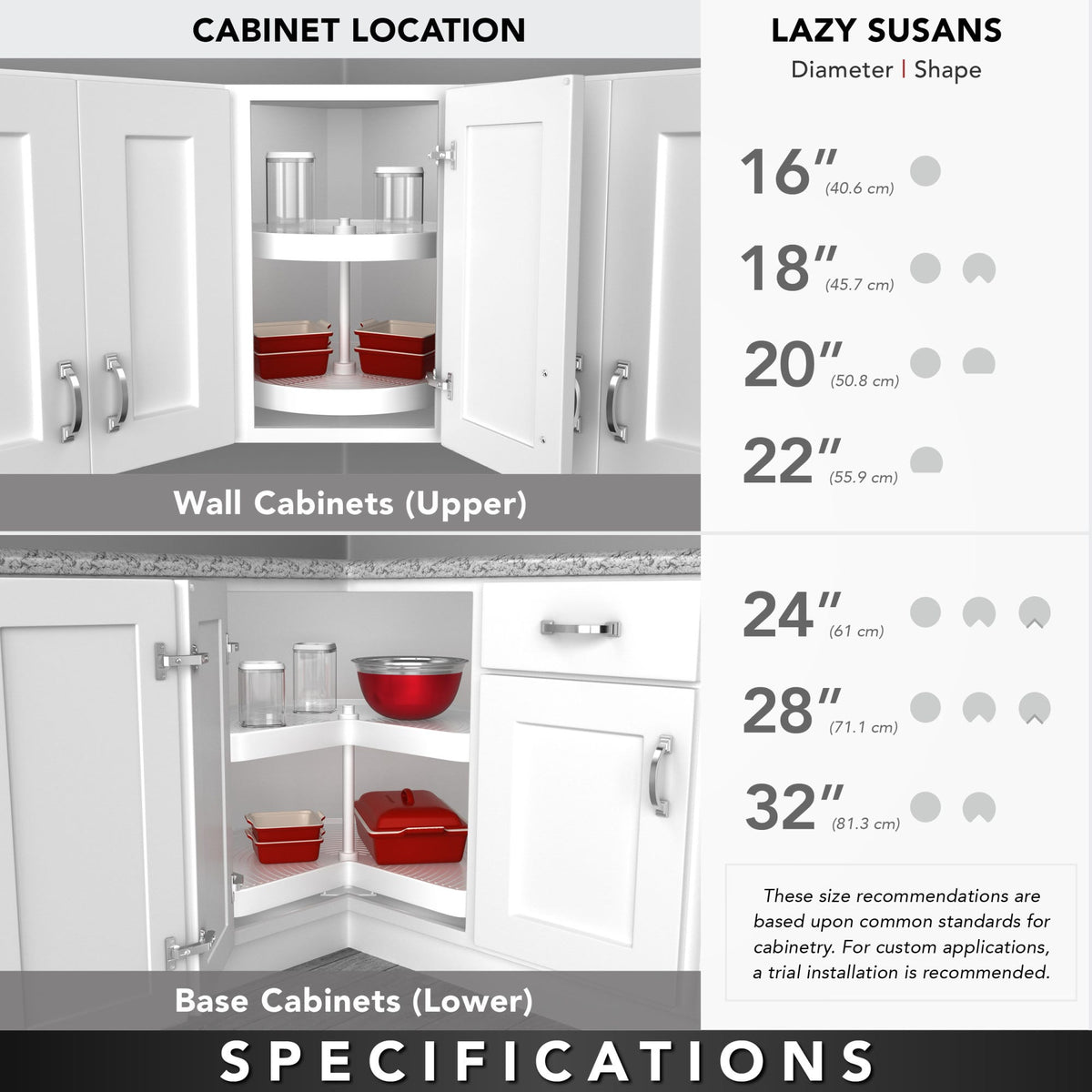 Rev-A-Shelf Natural Wood Pie Cut 2-Shelf Lazy Susan