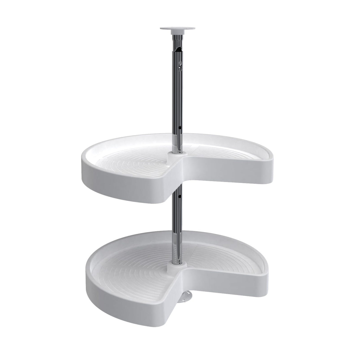 Rev-A-Shelf Polymer Kidney-Shaped 2-Shelf Lazy Daisy for Wall Cabinets, White, 18"