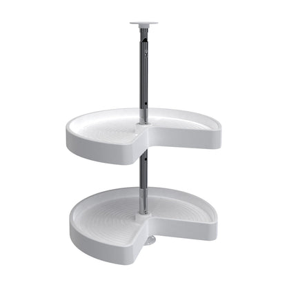 Rev-A-Shelf Polymer Kidney-Shaped 2-Shelf Lazy Daisy for Wall Cabinets, White, 18"