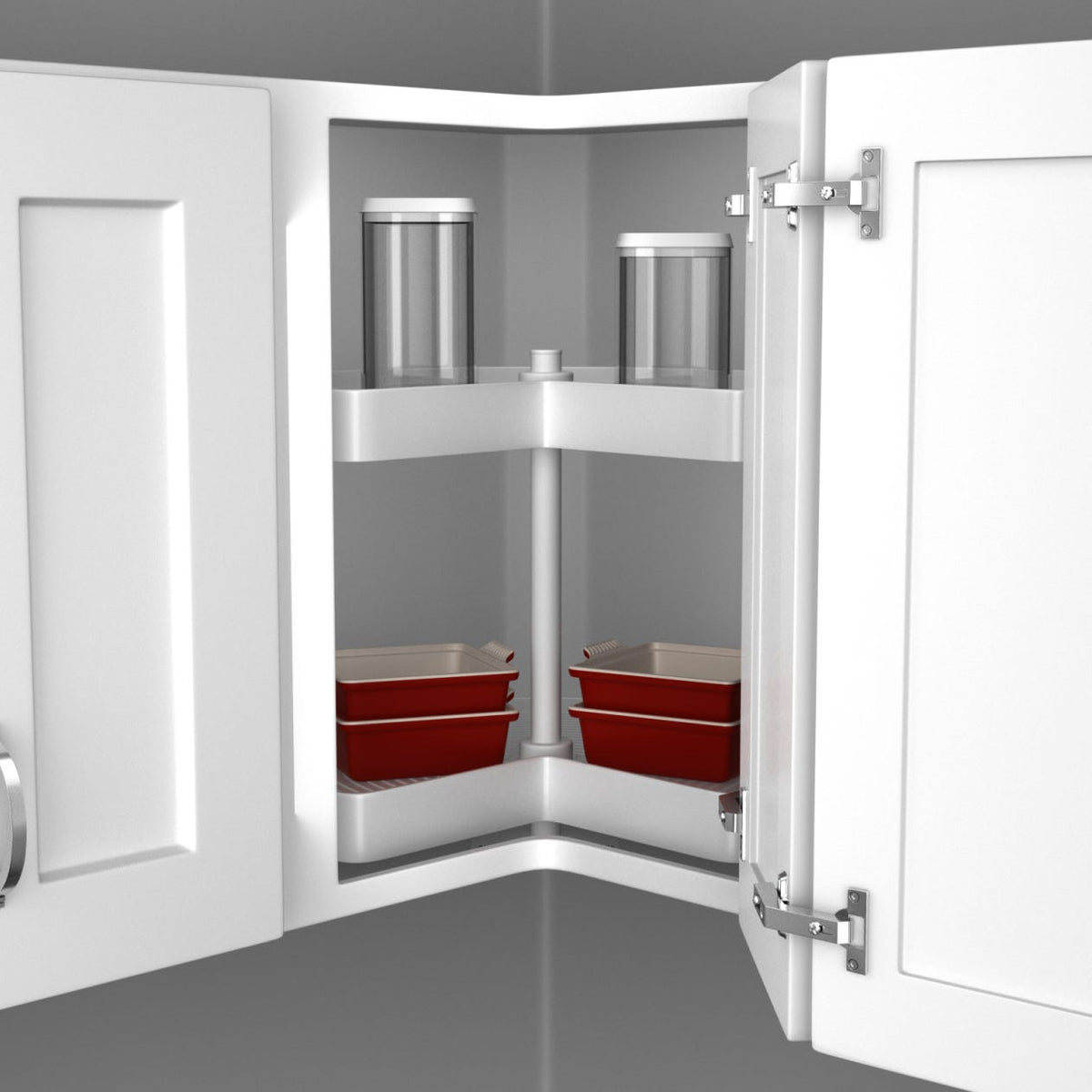 Rev-A-Shelf Polymer Kidney-Shaped 2-Shelf Lazy Daisy for Wall Cabinets