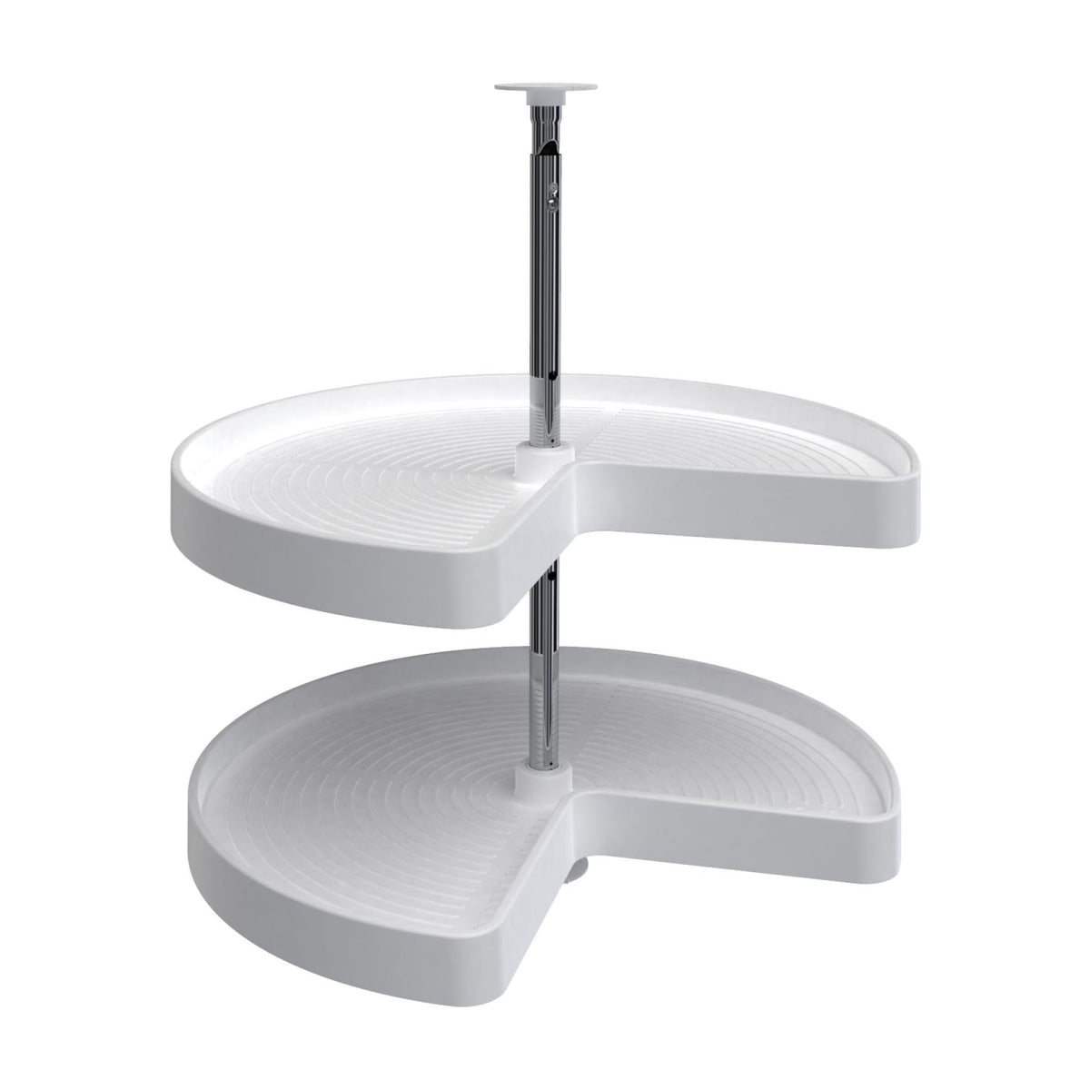 Rev-A-Shelf Polymer Kidney-Shaped 2-Shelf Lazy Daisy, White, 24"
