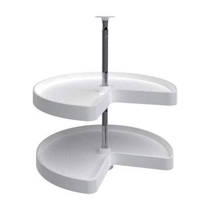 Rev-A-Shelf Polymer Kidney-Shaped 2-Shelf Lazy Daisy, White, 24"