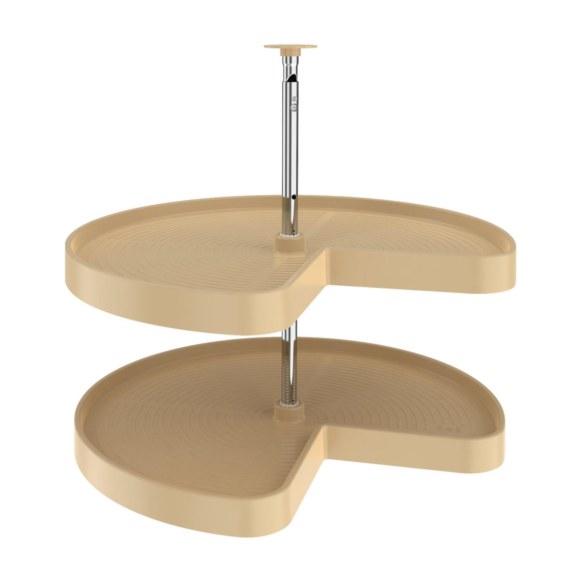 Rev-A-Shelf Polymer Kidney-Shaped 2-Shelf Lazy Daisy, Almond, 28"