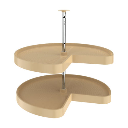 Rev-A-Shelf Polymer Kidney-Shaped 2-Shelf Lazy Daisy, Almond, 28"
