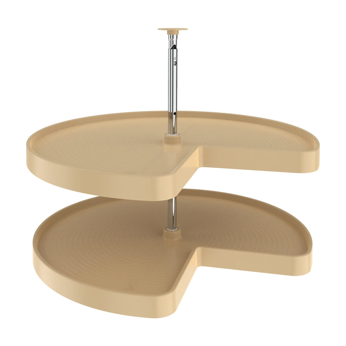 Rev-A-Shelf Polymer Kidney-Shaped 2-Shelf Lazy Daisy, Almond, 32"