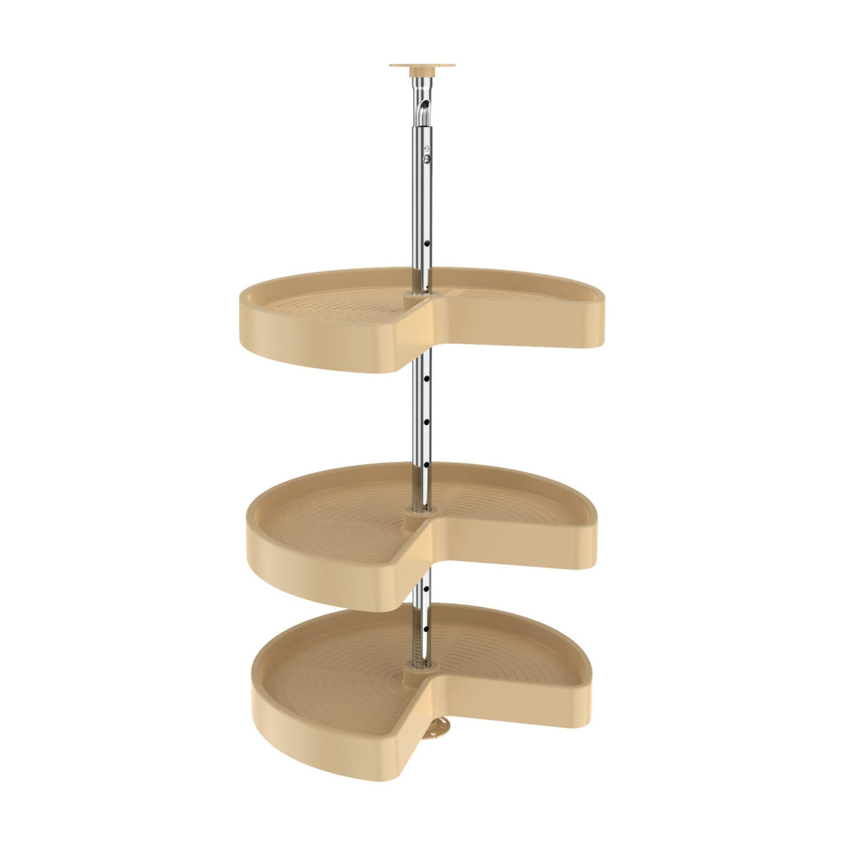 Rev-A-Shelf Polymer Kidney-Shaped 3-Shelf Lazy Daisy for Wall Cabinets, Almond, 18"