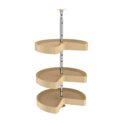 Rev-A-Shelf Polymer Kidney-Shaped 3-Shelf Lazy Daisy for Wall Cabinets, Almond, 18"