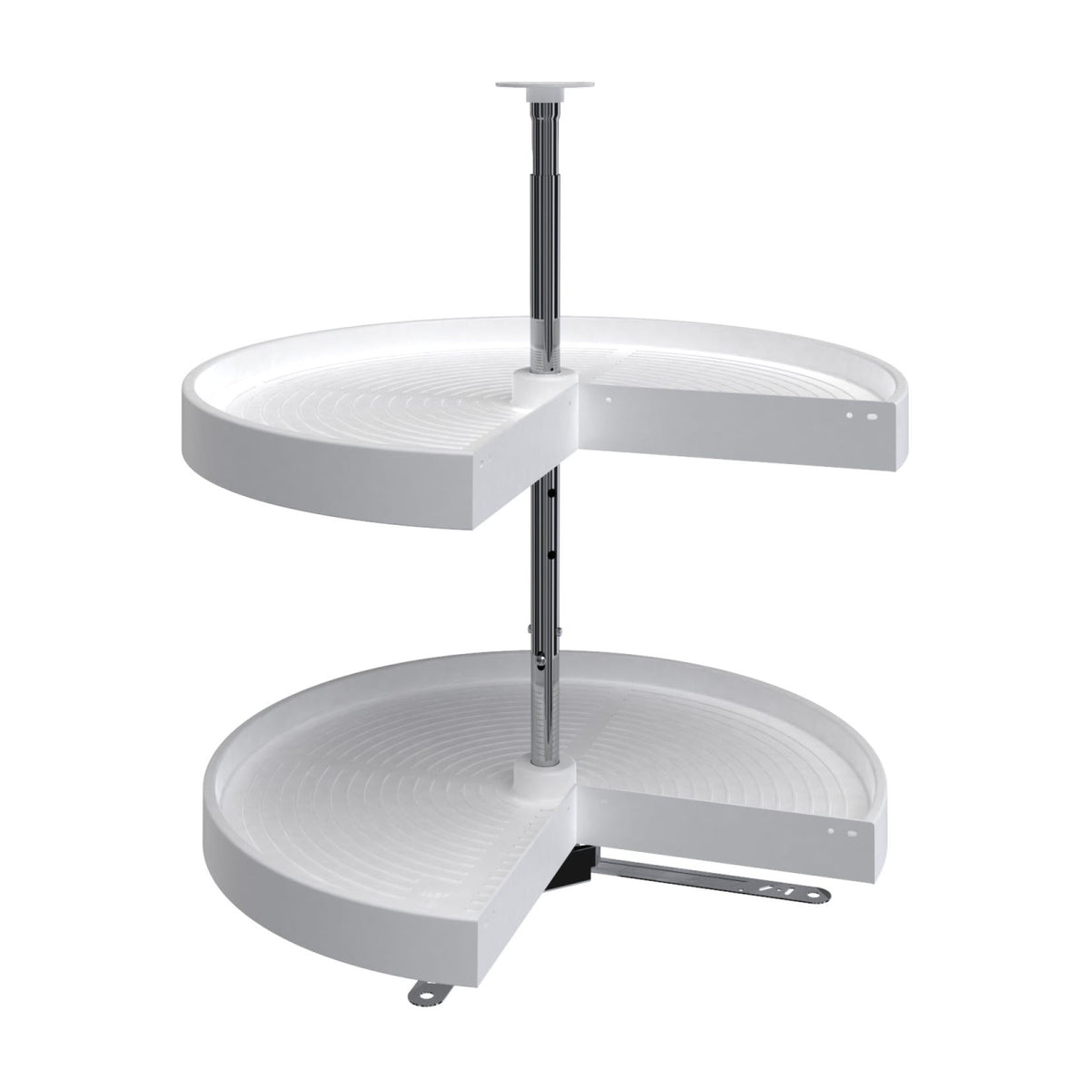 Rev-A-Shelf Polymer Pie Cut 2-Shelf Lazy Daisy, White, 24"
