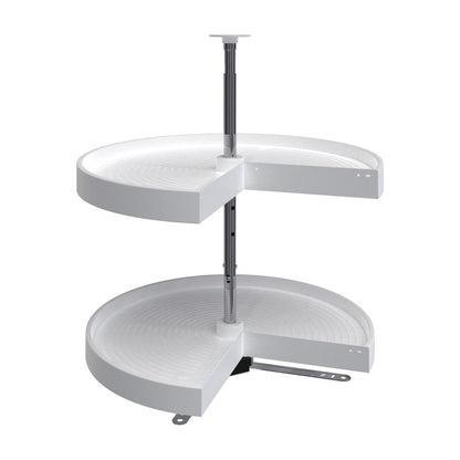 Rev-A-Shelf Polymer Pie Cut 2-Shelf Lazy Daisy, White, 24"