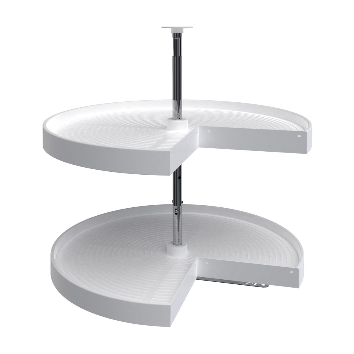 Rev-A-Shelf Polymer Pie Cut 2-Shelf Lazy Daisy, White, 28"