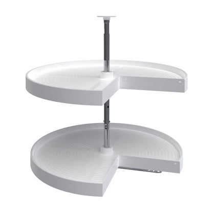 Rev-A-Shelf Polymer Pie Cut 2-Shelf Lazy Daisy, White, 28"