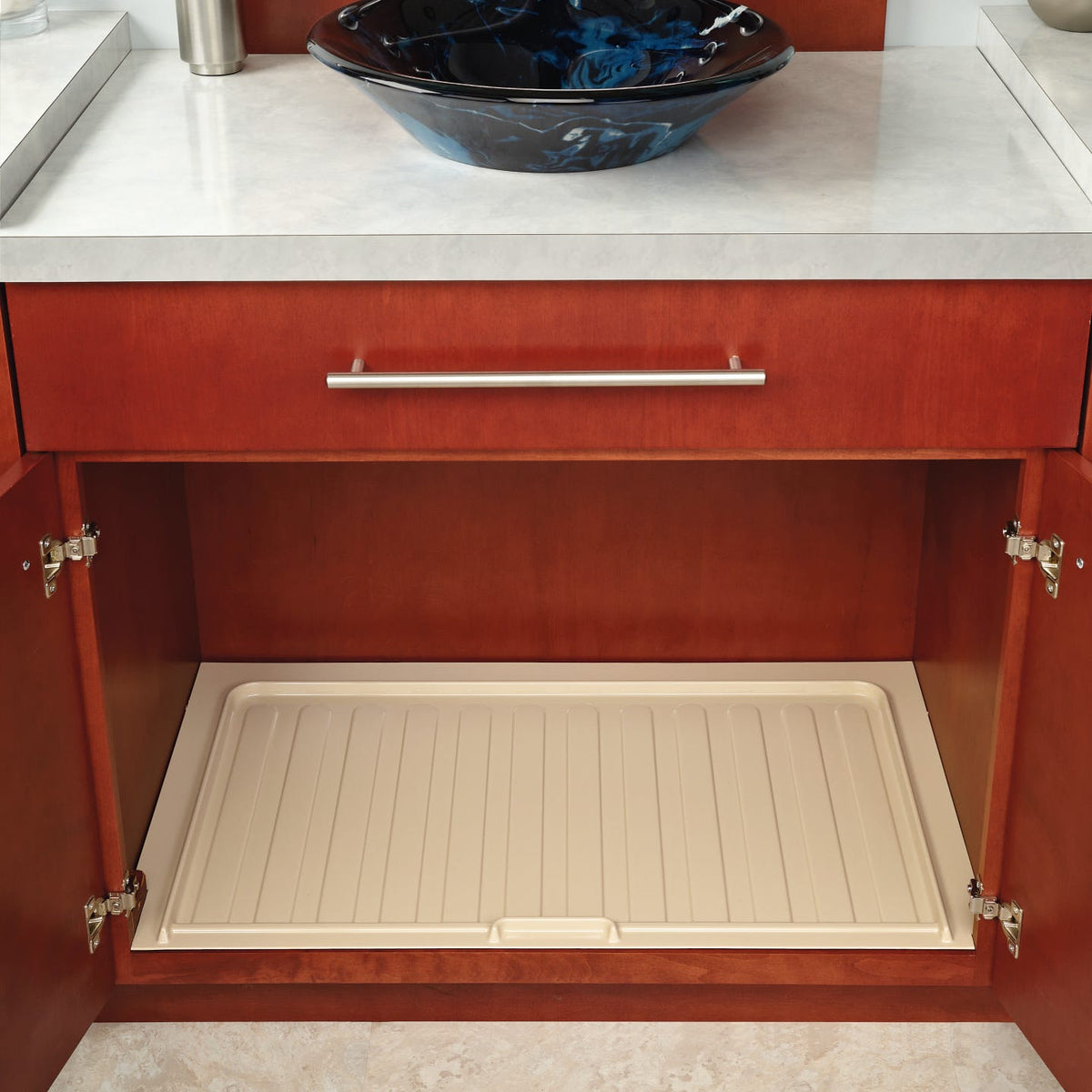 Rev-A-Shelf Polymer Trim-to-Fit Drip Tray for Vanity Sink Base Cabinets