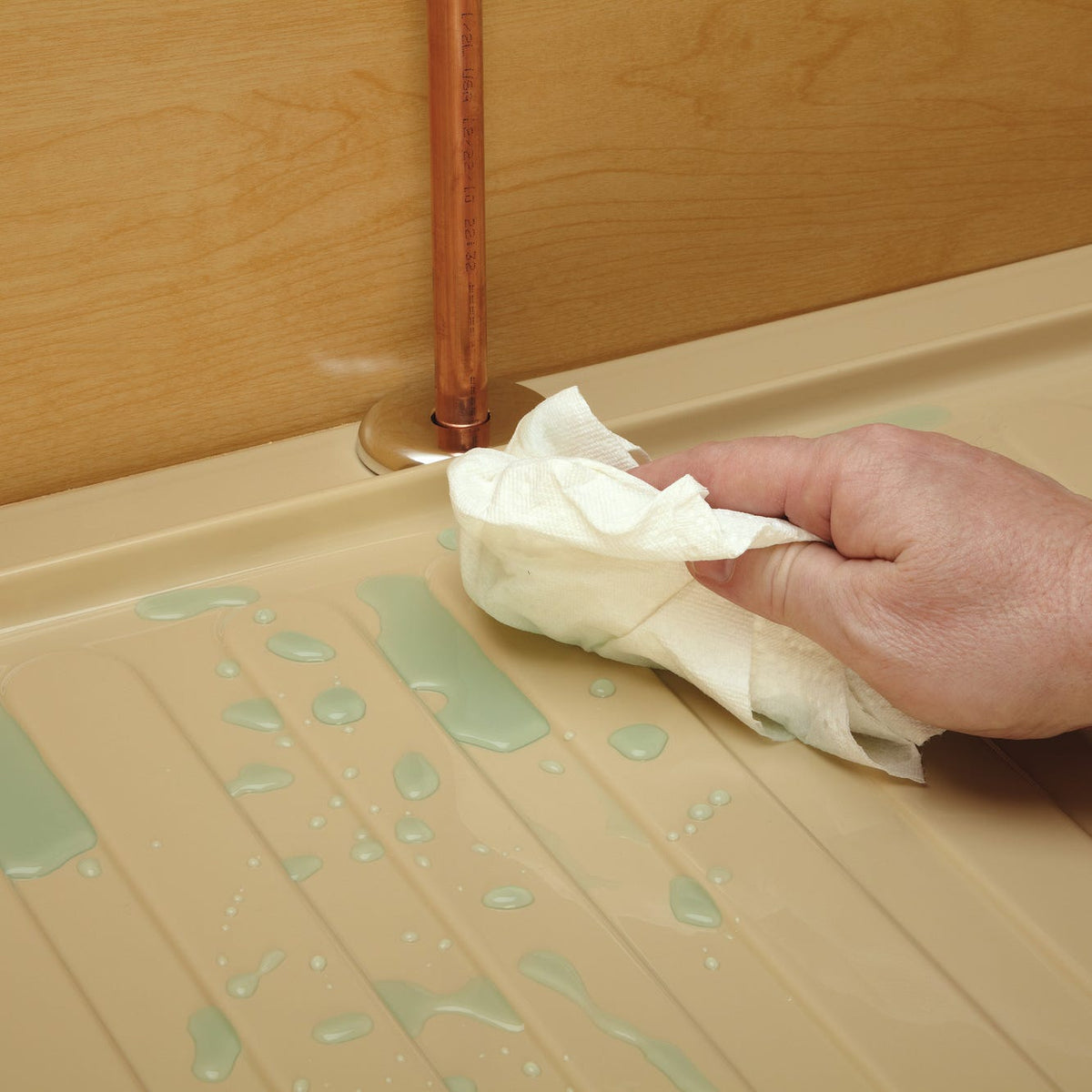 Rev-A-Shelf Polymer Trim-to-Fit Drip Tray for Vanity Sink Base Cabinets