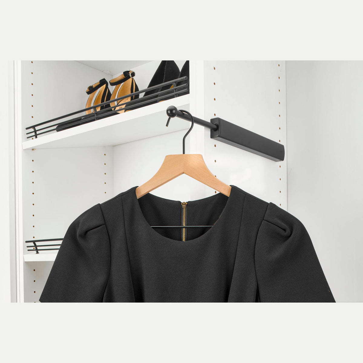 Rev-A-Shelf Pop-Out Valet Rod, matte black