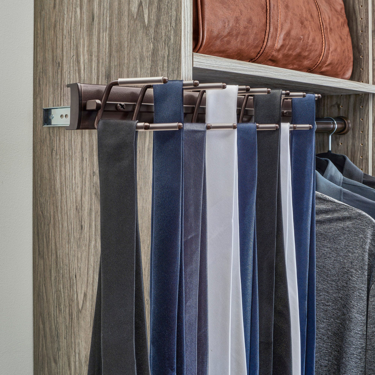 Rev-A-Shelf Premier Swivel Tie Rack, bronze