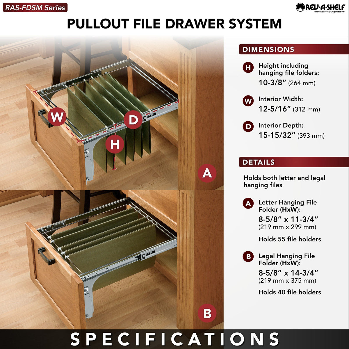 Rev-A-Shelf Pullout File Drawer System