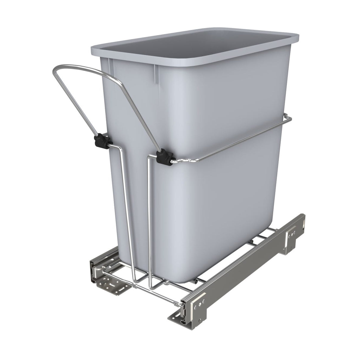 Rev-A-Shelf RU Chrome Waste Pullout, Gray, 12"