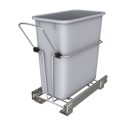 Rev-A-Shelf RU Chrome Waste Pullout, Gray, 12"