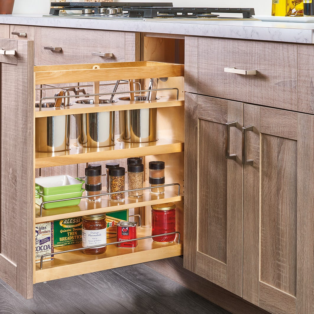 Rev-A-Shelf Side and Bottom Mount Base Utensil Pullout with BLUMOTION Soft-Close