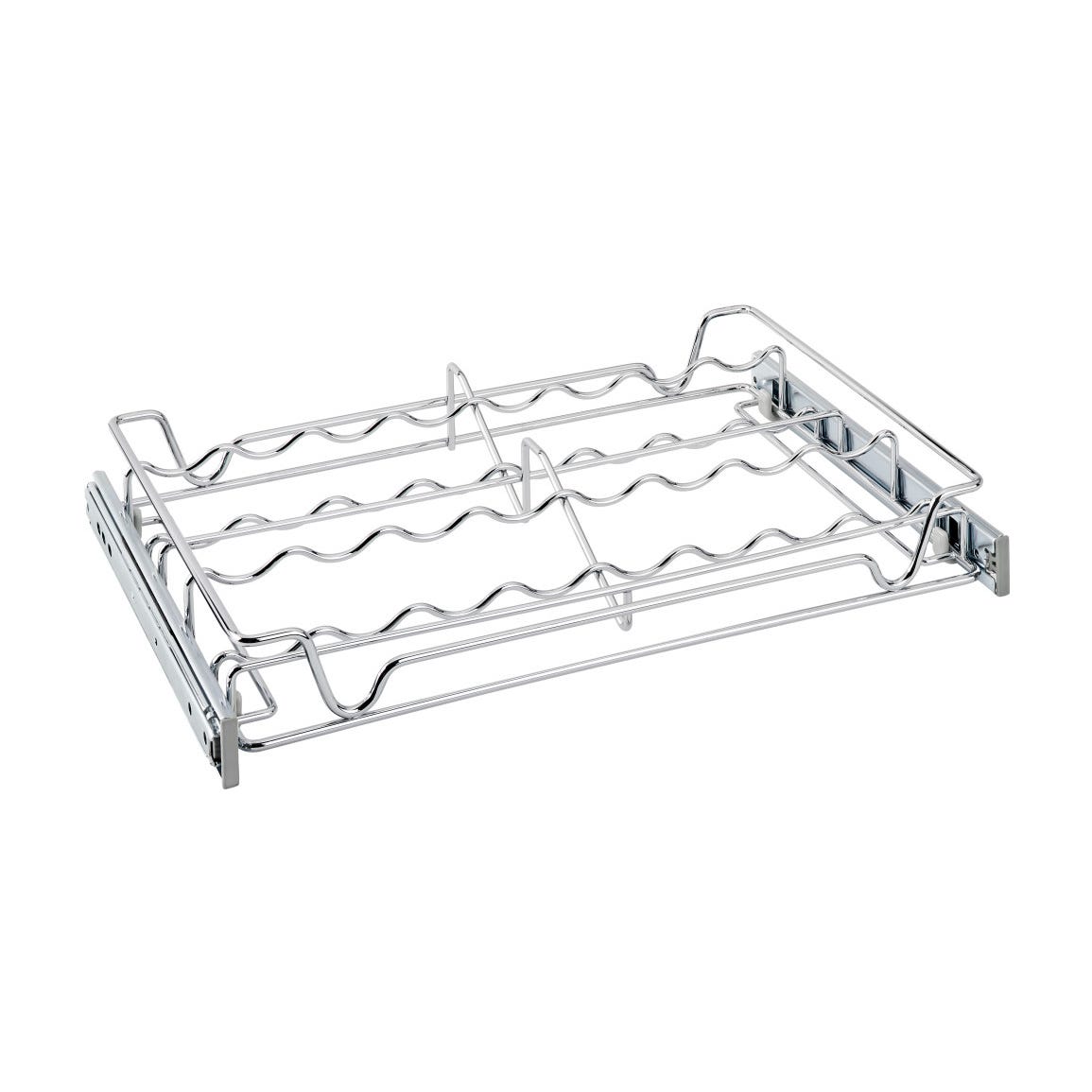 Rev-A-Shelf Sliding Spice/Can Rack, Chrome, 18"