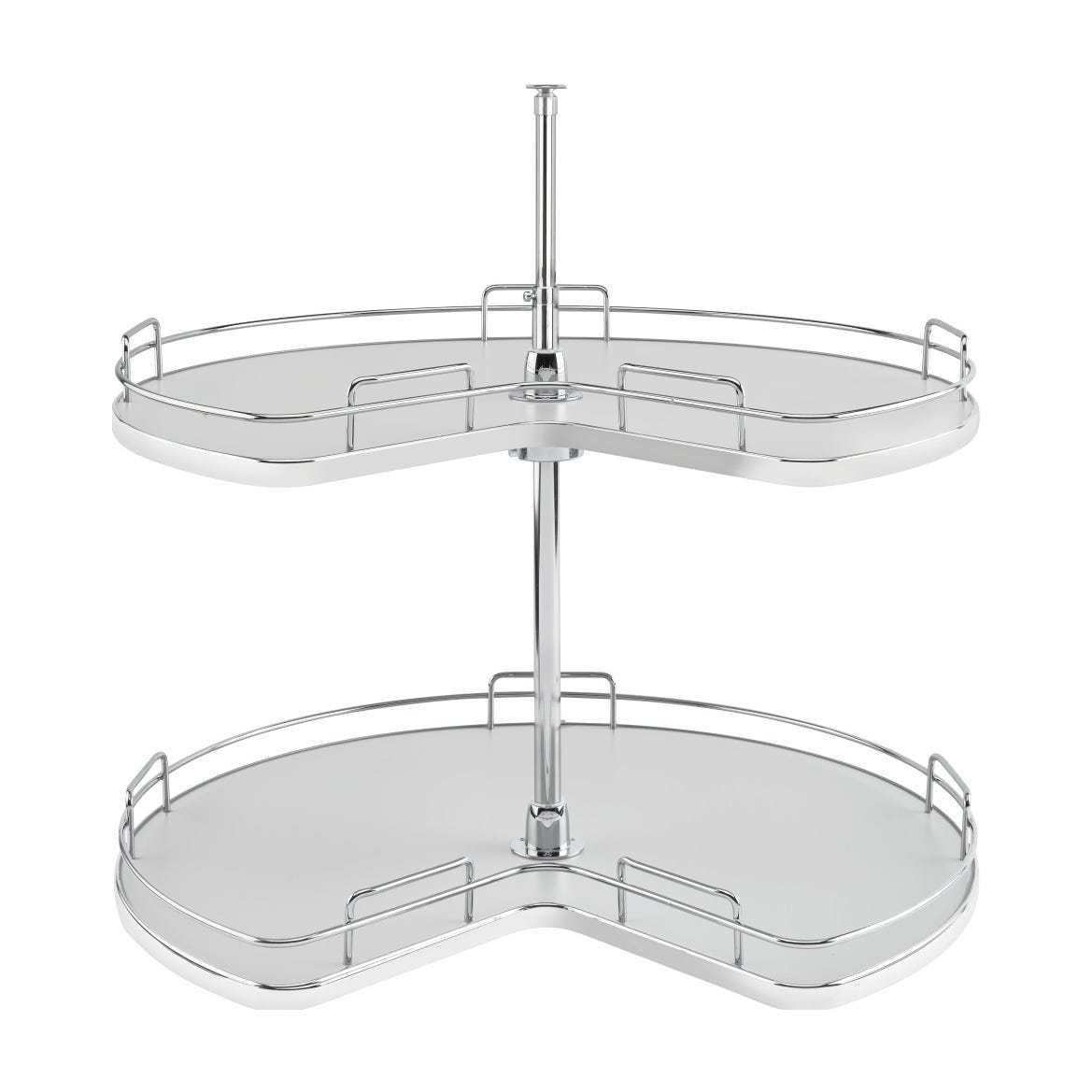 Rev-A-Shelf Solid Bottom 2-Shelf Kidney-Shaped Lazy Susan for Corner Base Cabinet, Gray, 32"