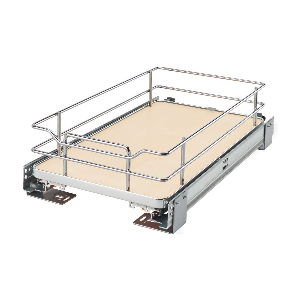Rev-A-Shelf Solid Bottom Pullout Shelf, Maple, 15"