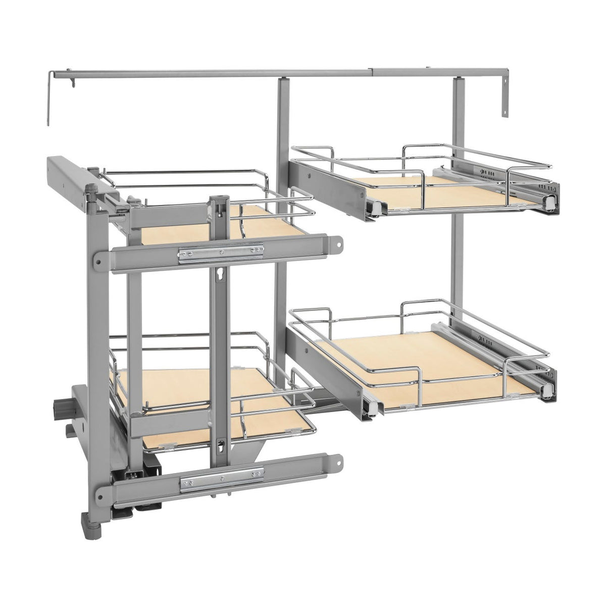 Rev-A-Shelf Solid Bottom Two-Tier Blind Corner Optimizer, Maple, 18"