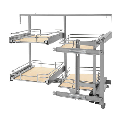 Rev-A-Shelf Solid Bottom Two-Tier Blind Corner Optimizer, Maple, 18"