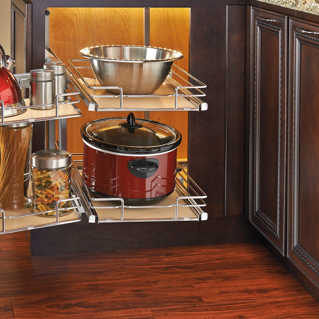 Rev-A-Shelf Solid Bottom Two-Tier Blind Corner Optimizer
