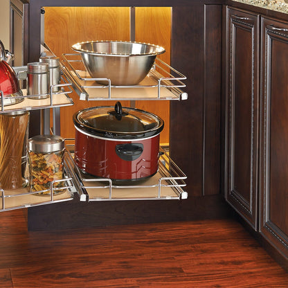 Rev-A-Shelf Solid Bottom Two-Tier Blind Corner Optimizer