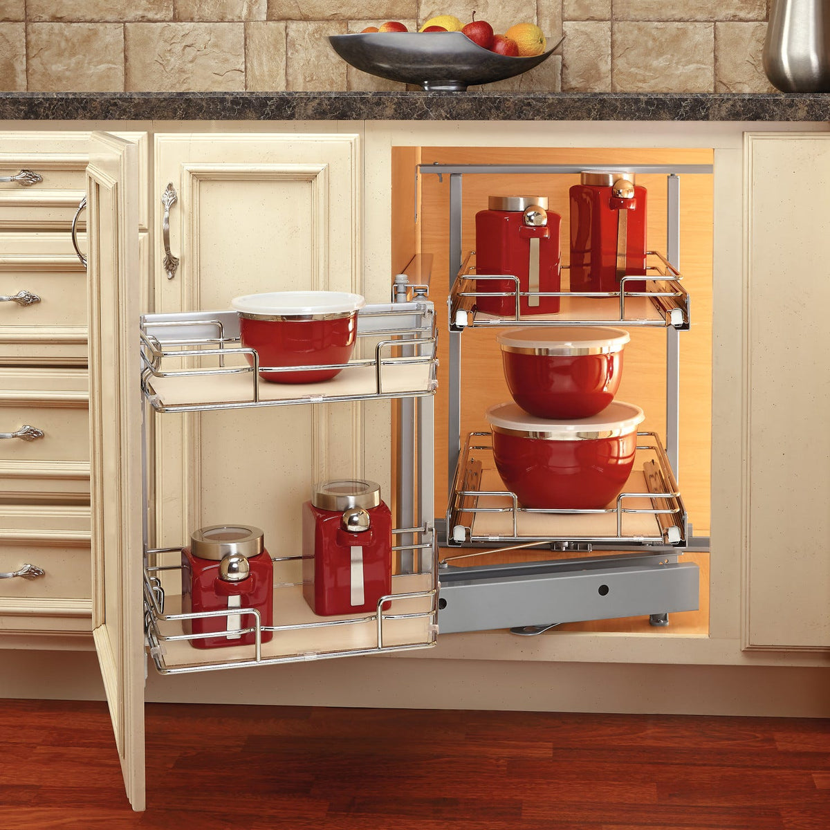 Rev-A-Shelf Solid Bottom Two-Tier Blind Corner Optimizer