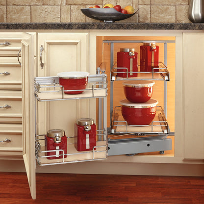Rev-A-Shelf Solid Bottom Two-Tier Blind Corner Optimizer