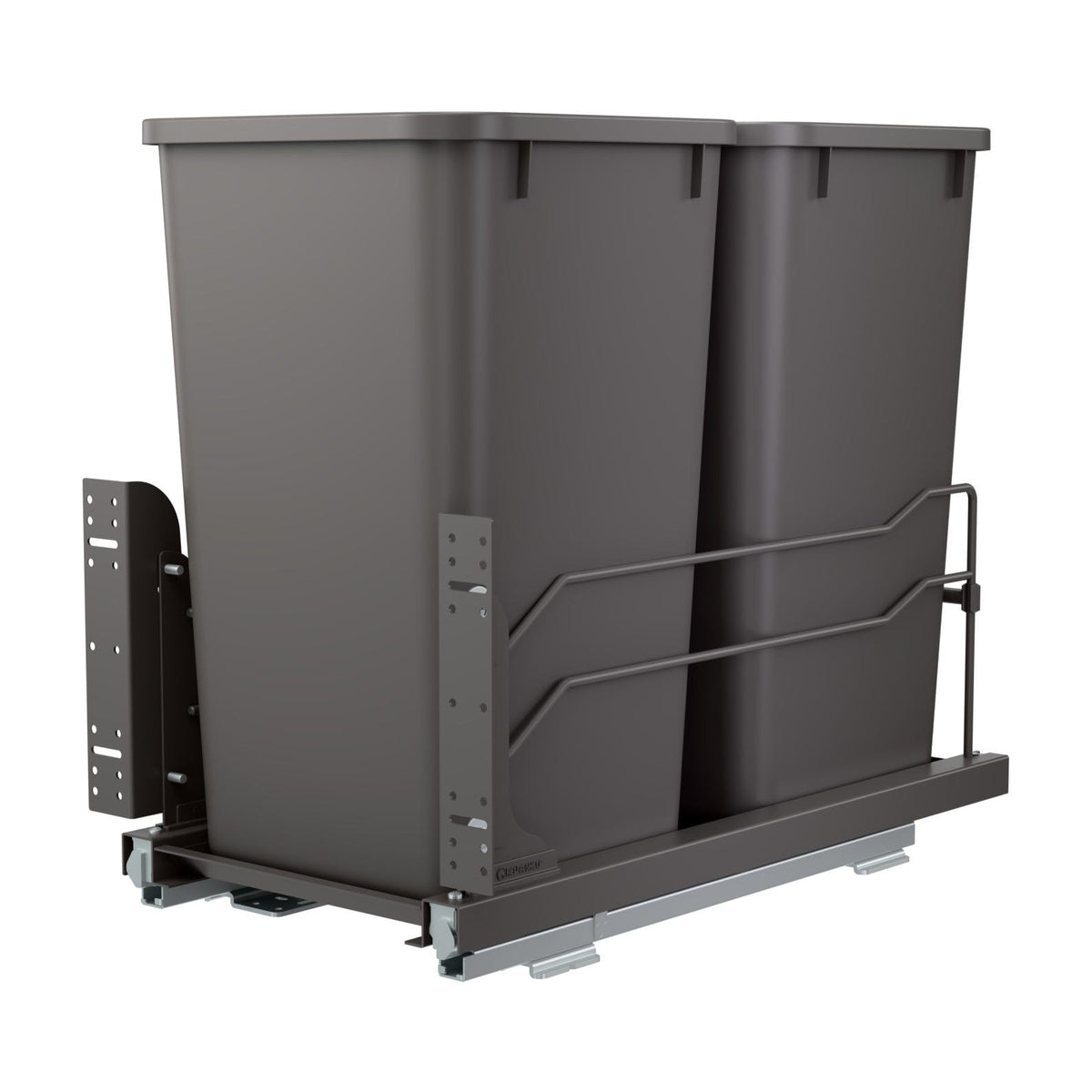 Rev-A-Shelf Steel Bottom Mount Pullout Waste Container with Soft-Close, Orion Gray, 15"