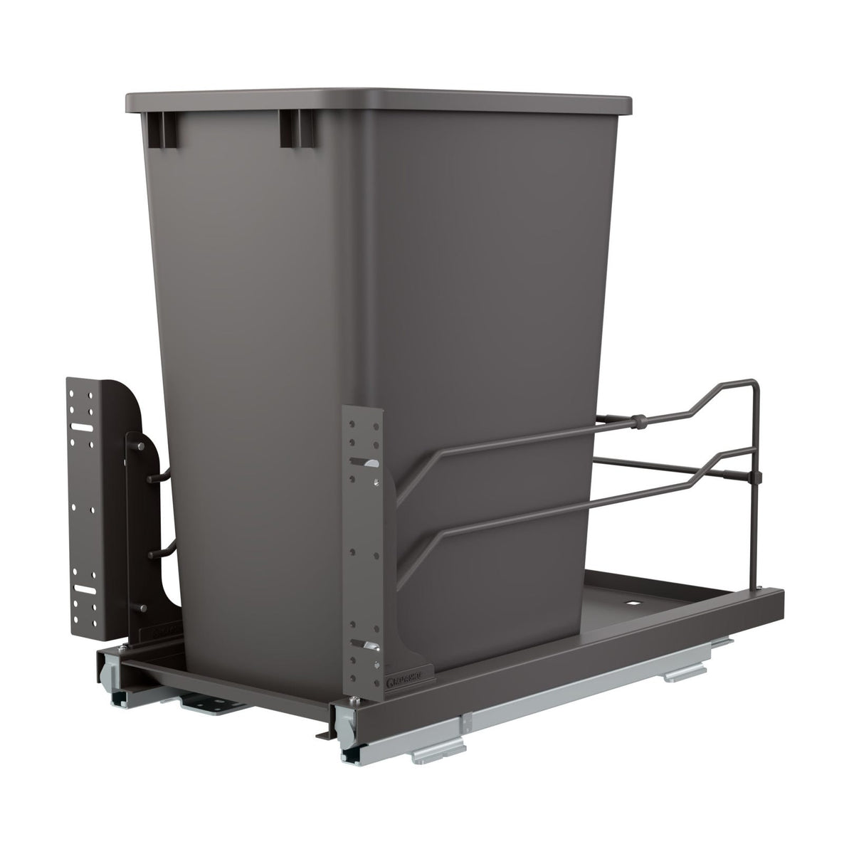 Rev-A-Shelf Steel Bottom Mount Pullout Waste Container with Soft-Close, Orion Gray, 15"