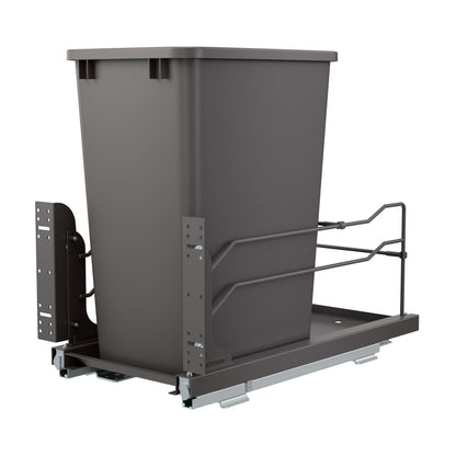 Rev-A-Shelf Steel Bottom Mount Pullout Waste Container with Soft-Close, Orion Gray, 15"