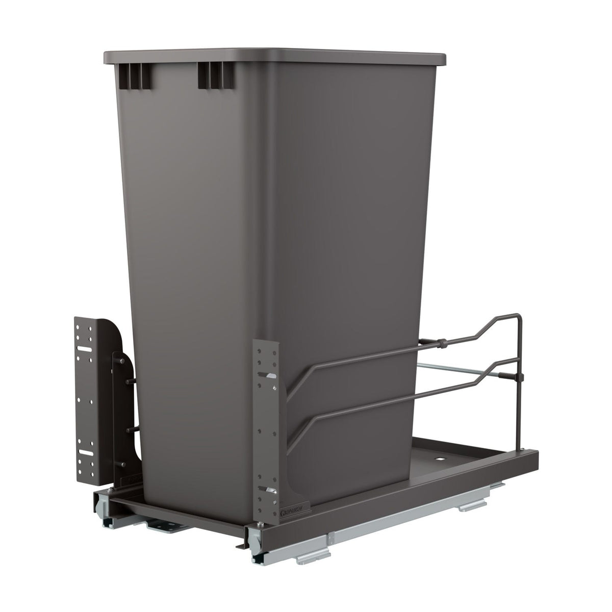 Rev-A-Shelf Steel Bottom Mount Pullout Waste Container with Soft-Close, Orion Gray, 15"