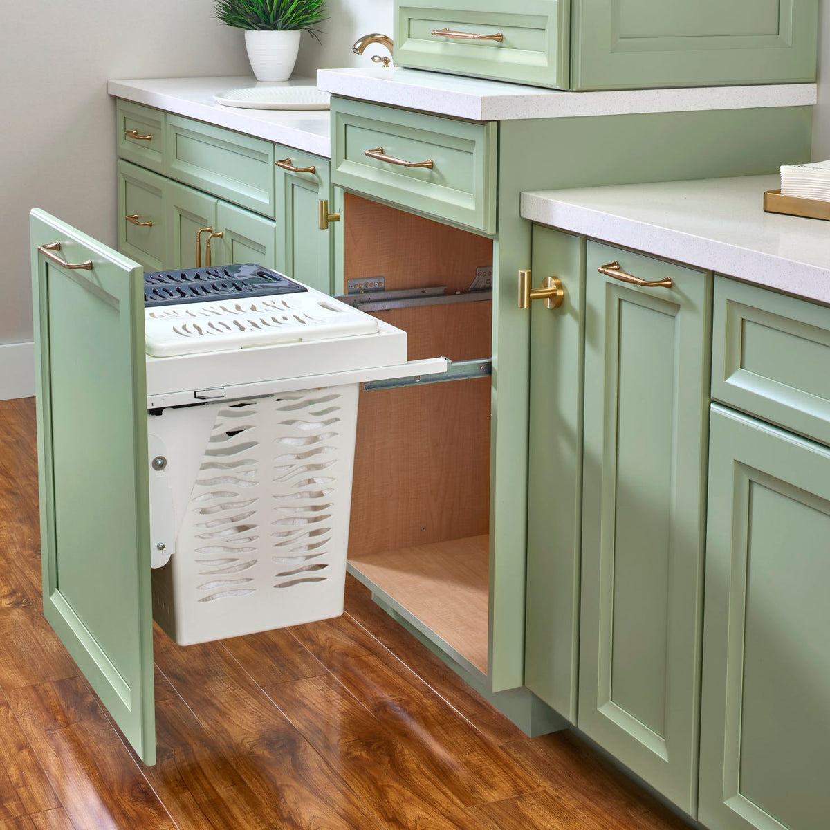 Rev-A-Shelf Steel Top-Mount soft-close Hamper with 2 .85 BU hampers