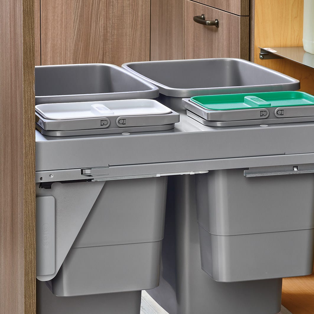 Rev-A-Shelf Steel Top Mount Waste Container with Soft-Close