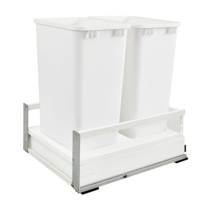 Rev-A-Shelf TANDEMBOX Bottom Mount Waste Container with Servo-Drive, White, 21"