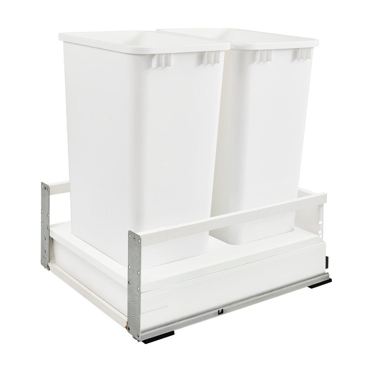 Rev-A-Shelf TANDEMBOX Bottom Mount Waste Container with Soft-Close, White, 21"