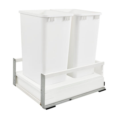Rev-A-Shelf TANDEMBOX Bottom Mount Waste Container with Soft-Close, White, 21"