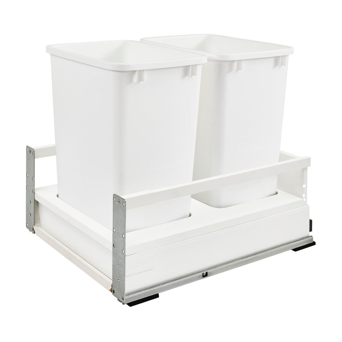 Rev-A-Shelf TANDEMBOX Bottom Mount Waste Container with Soft-Close, White, 21"