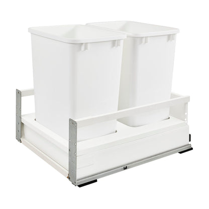 Rev-A-Shelf TANDEMBOX Bottom Mount Waste Container with Soft-Close, White, 21"